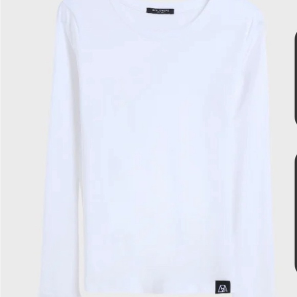 BELLEMERE WHITE LONG SLEEVE CREW NECK MERCERIZED COTTON TOP | SIZE XL NEW W TAGS - Picture 2 of 6